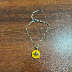 Two tone 7” Yellow Bee Bracelet with 2” extended